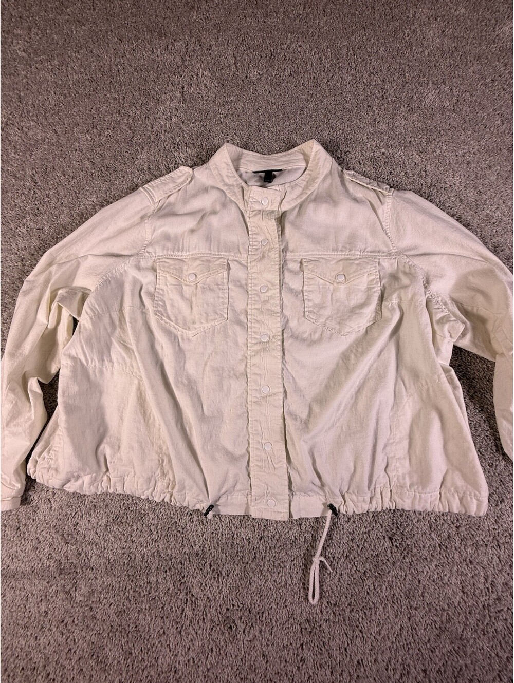 Lane Bryant Lightweight Spring Jacket Size 20 White Snap Closeure
